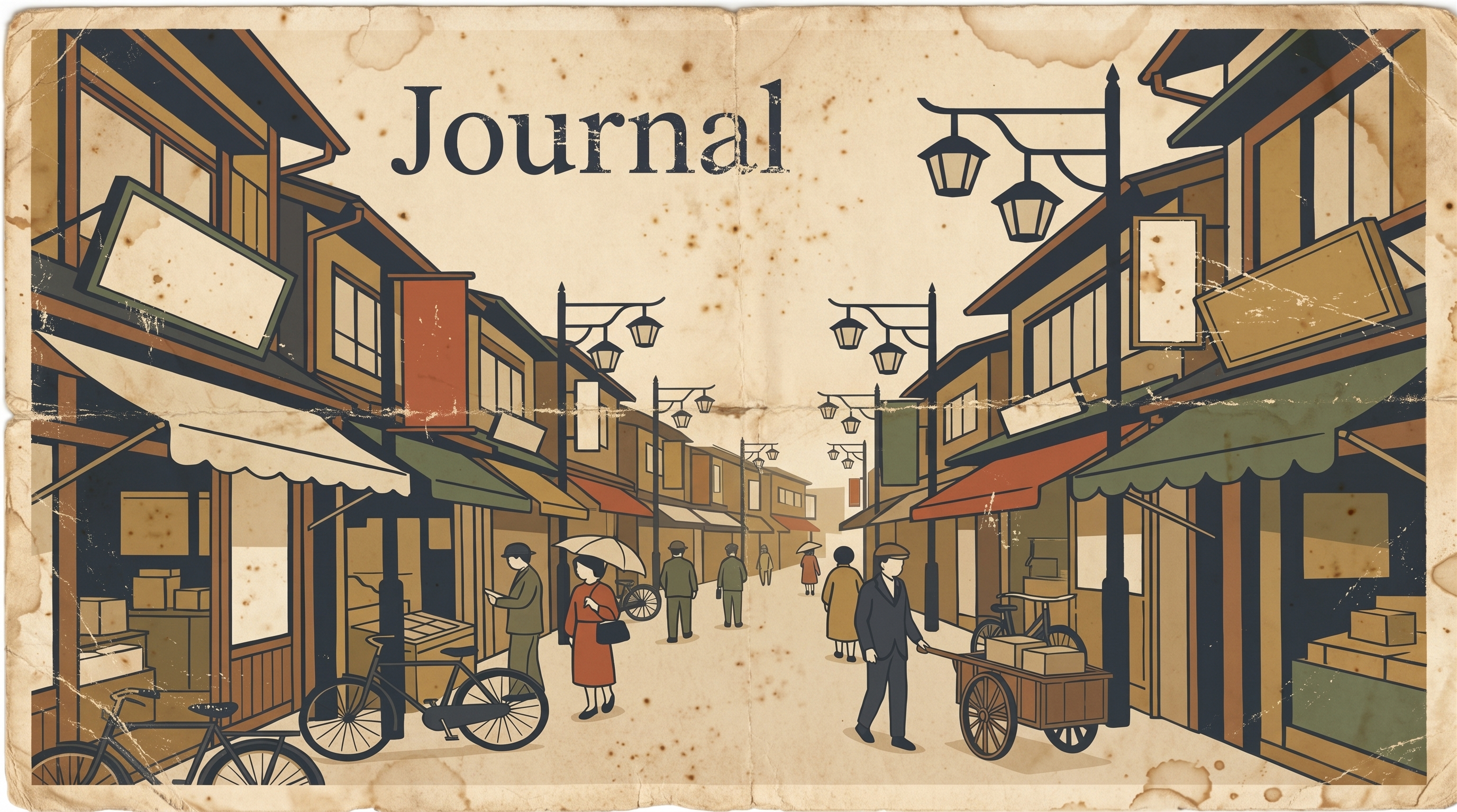 昭和レトロな商店街のイラスト、ホテル運営/ブランディングのジャーナル